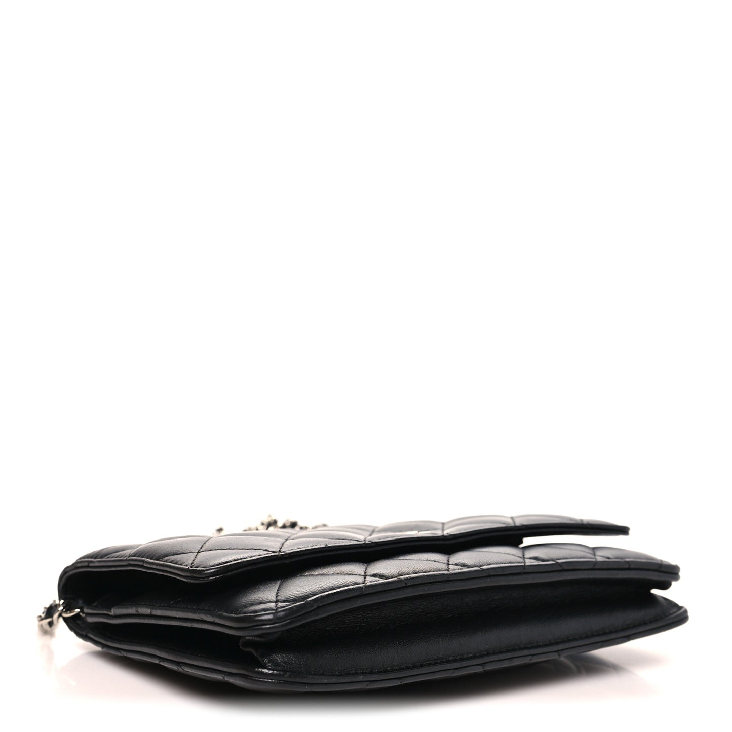 Lambskin Quilted Wallet On Chain WOC Black