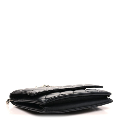 Chanel Lambskin Quilted Wallet On Chain WOC Black 4 of 12