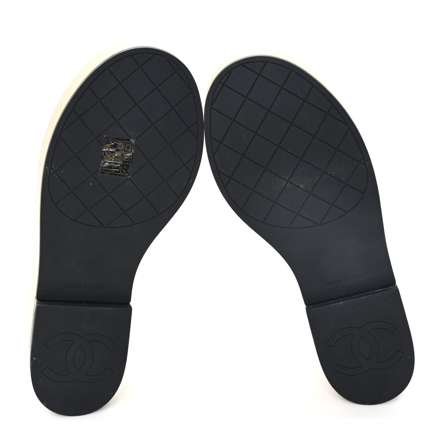 Lambskin Quilted CC Wedge Sandals 39 Black