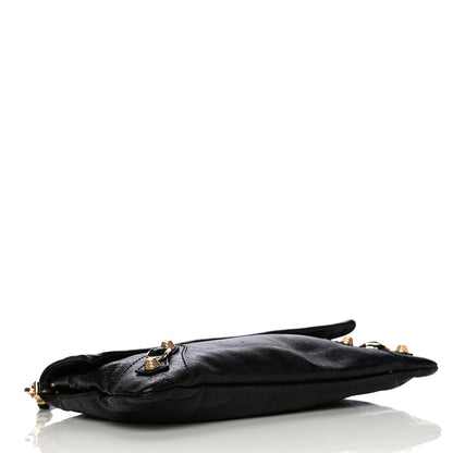 Balenciaga Agneau Giant 12 Gold Hardware Envelope Strap Clutch Black 3 of 9