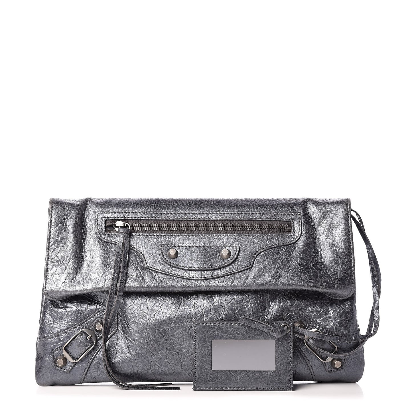 Agneau Envelope Clutch Gris Hematite