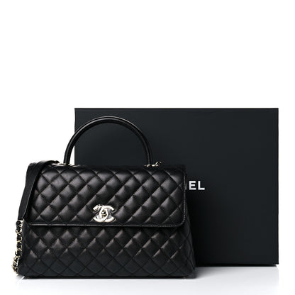 Chanel Caviar Quilted Medium Coco Handle Flap Black 10 of 10