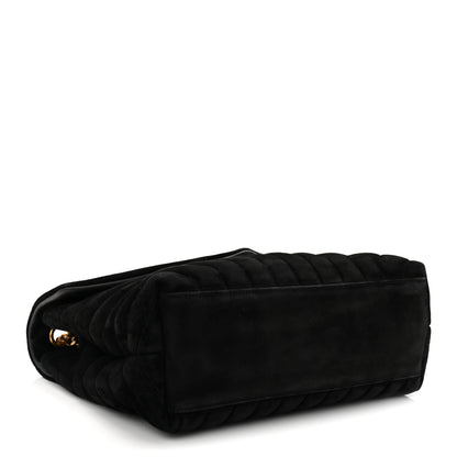 Saint Laurent Suede Y Quilted Monogram Medium Loulou Chain Satchel Black 6 of 19