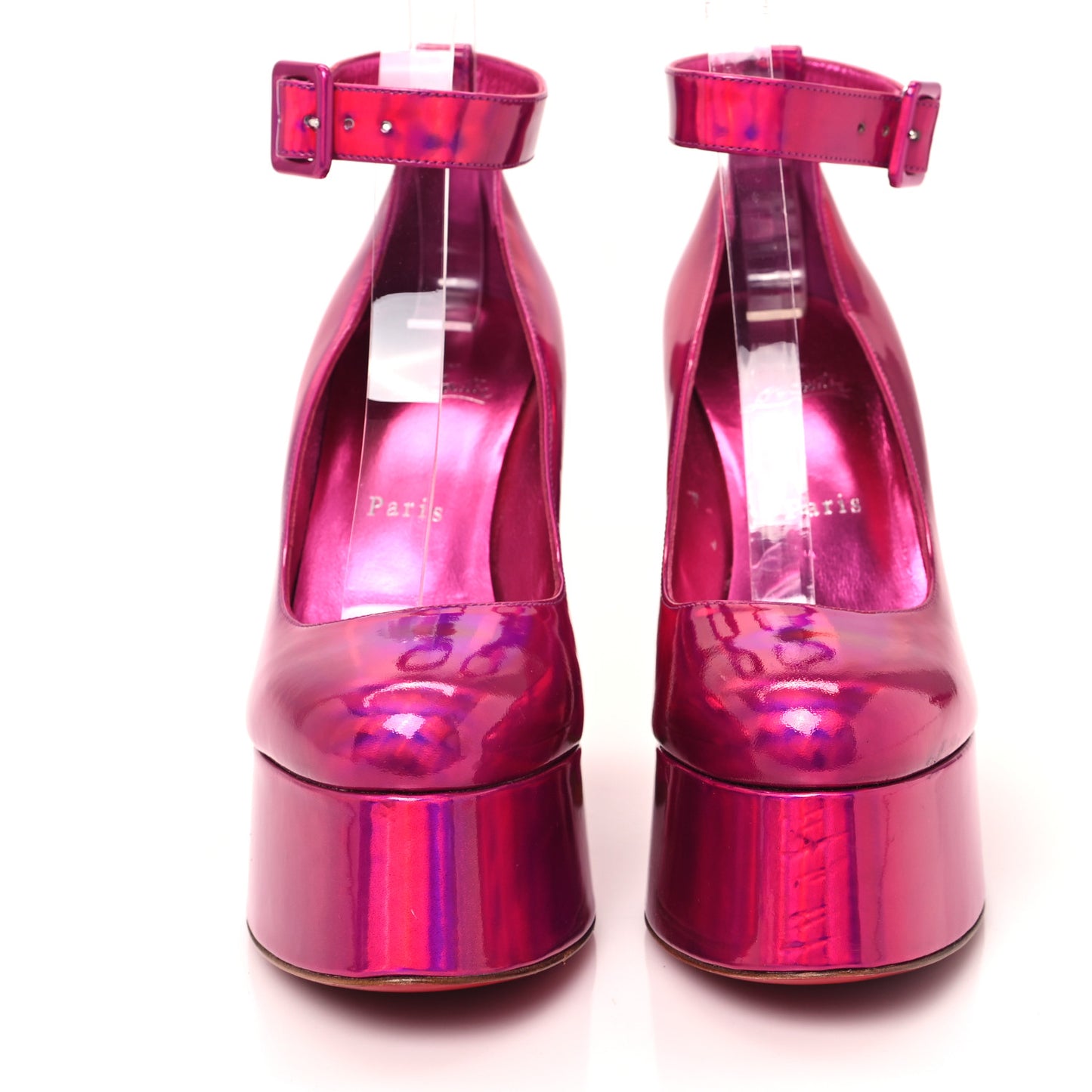 Metallic Patent Yazefir 130 Platform Sandals 39.5 Pink