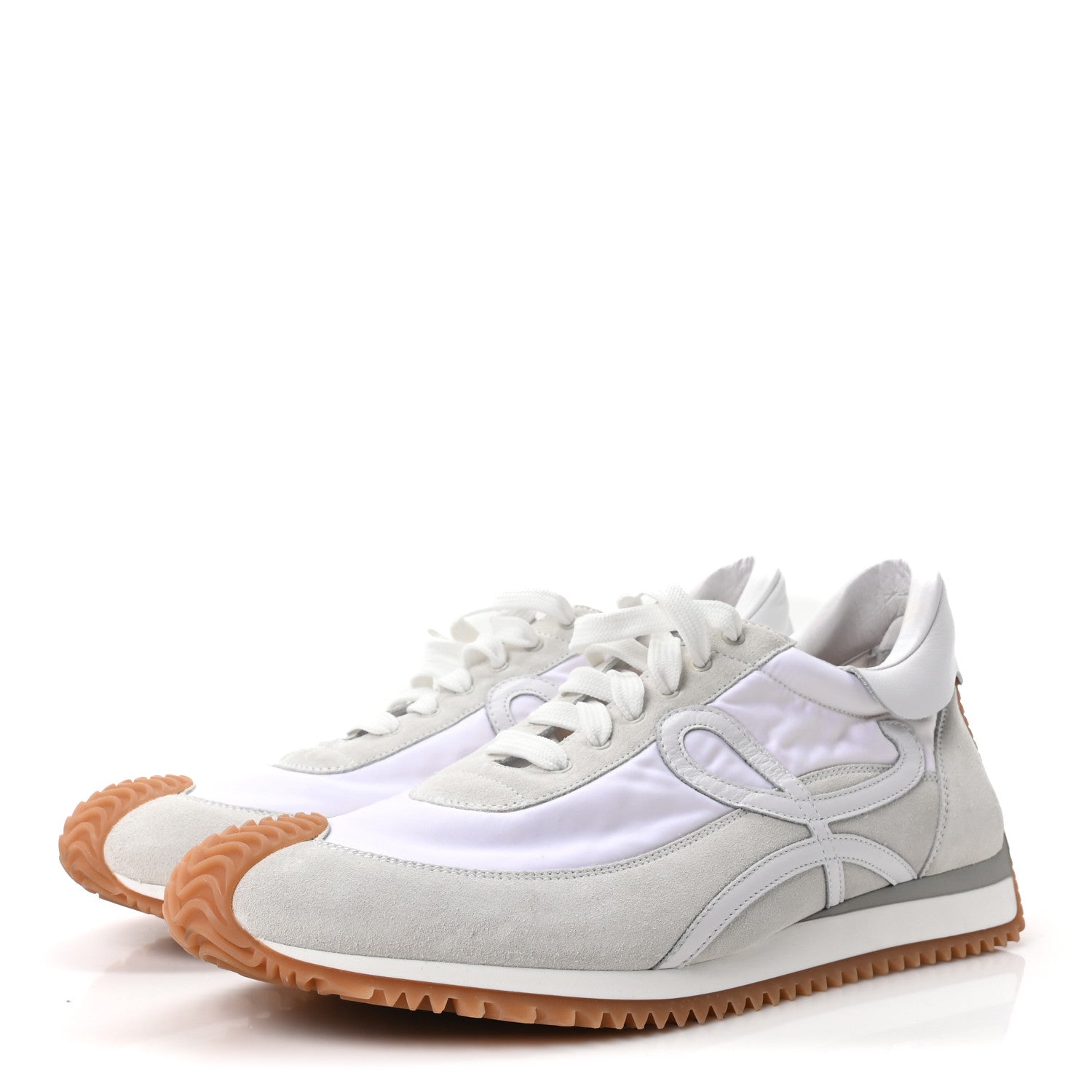 Loewe Nylon Suede Mens Flow Retro Runner Sneakers 45 White 4 of 9