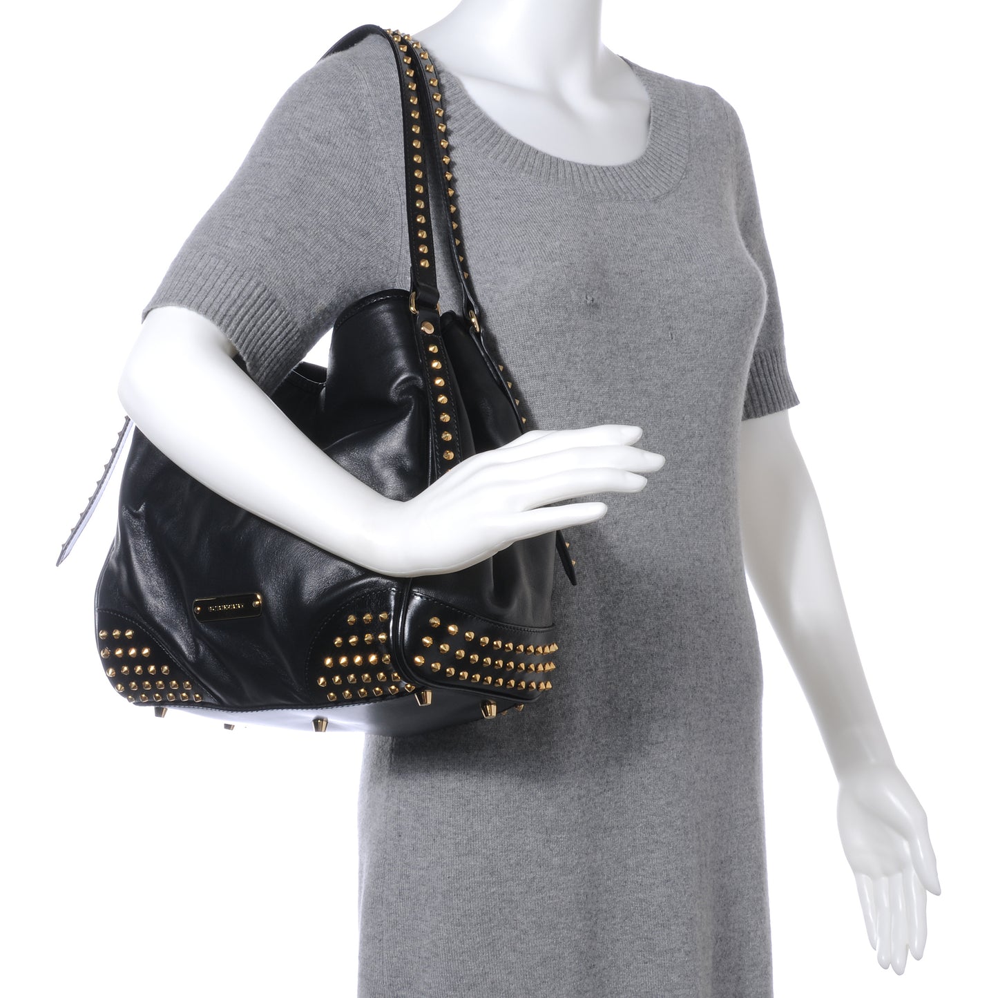 Lambskin Bridle Studs Small Canterbury Tote Black