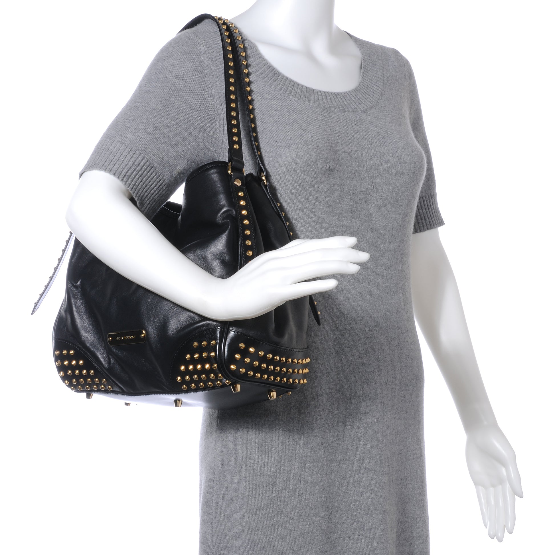 Burberry Lambskin Bridle Studs Small Canterbury Tote Black 2 of 9