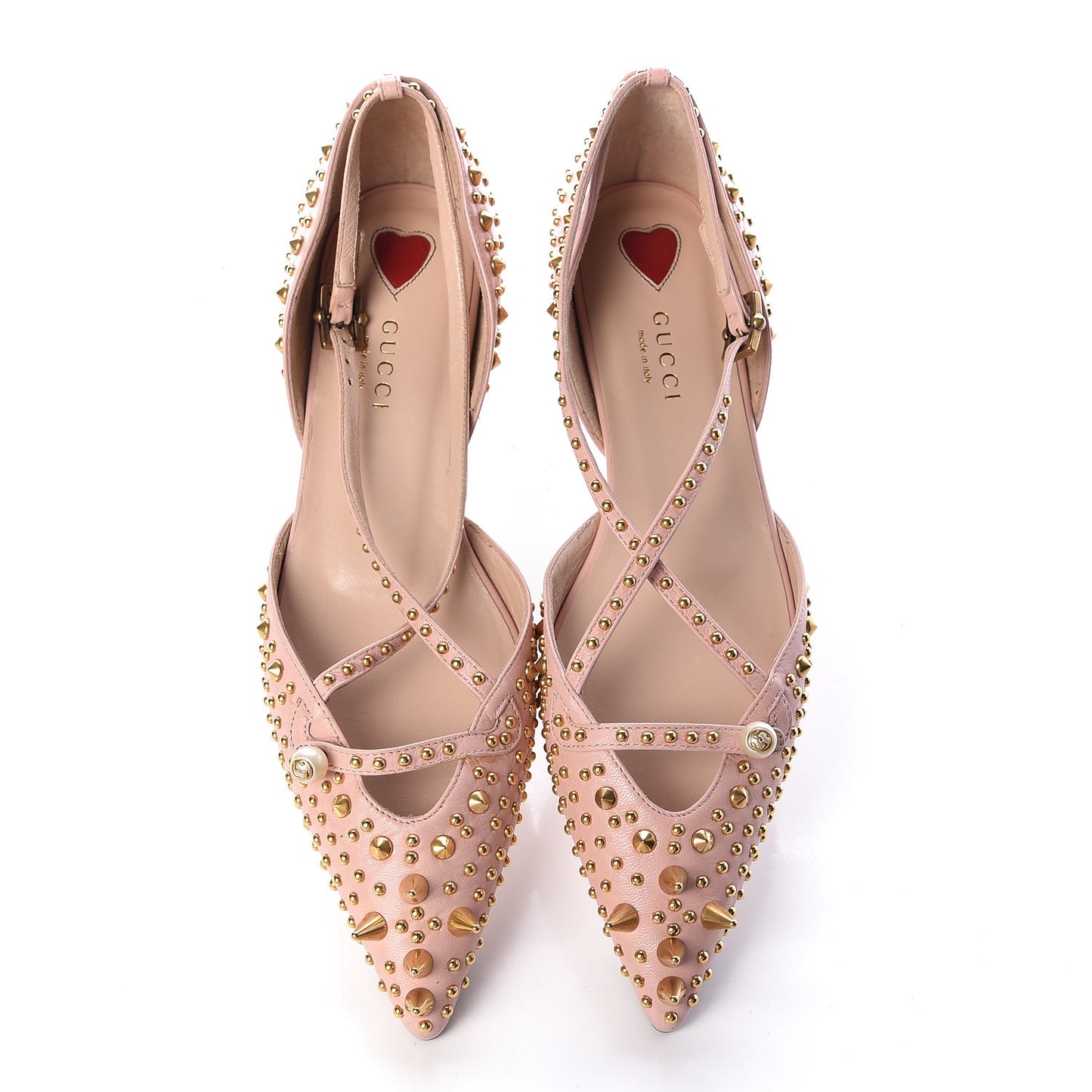 Malaga Kid Studded Pointed Toe Unia Flats 37 Perfect Pink