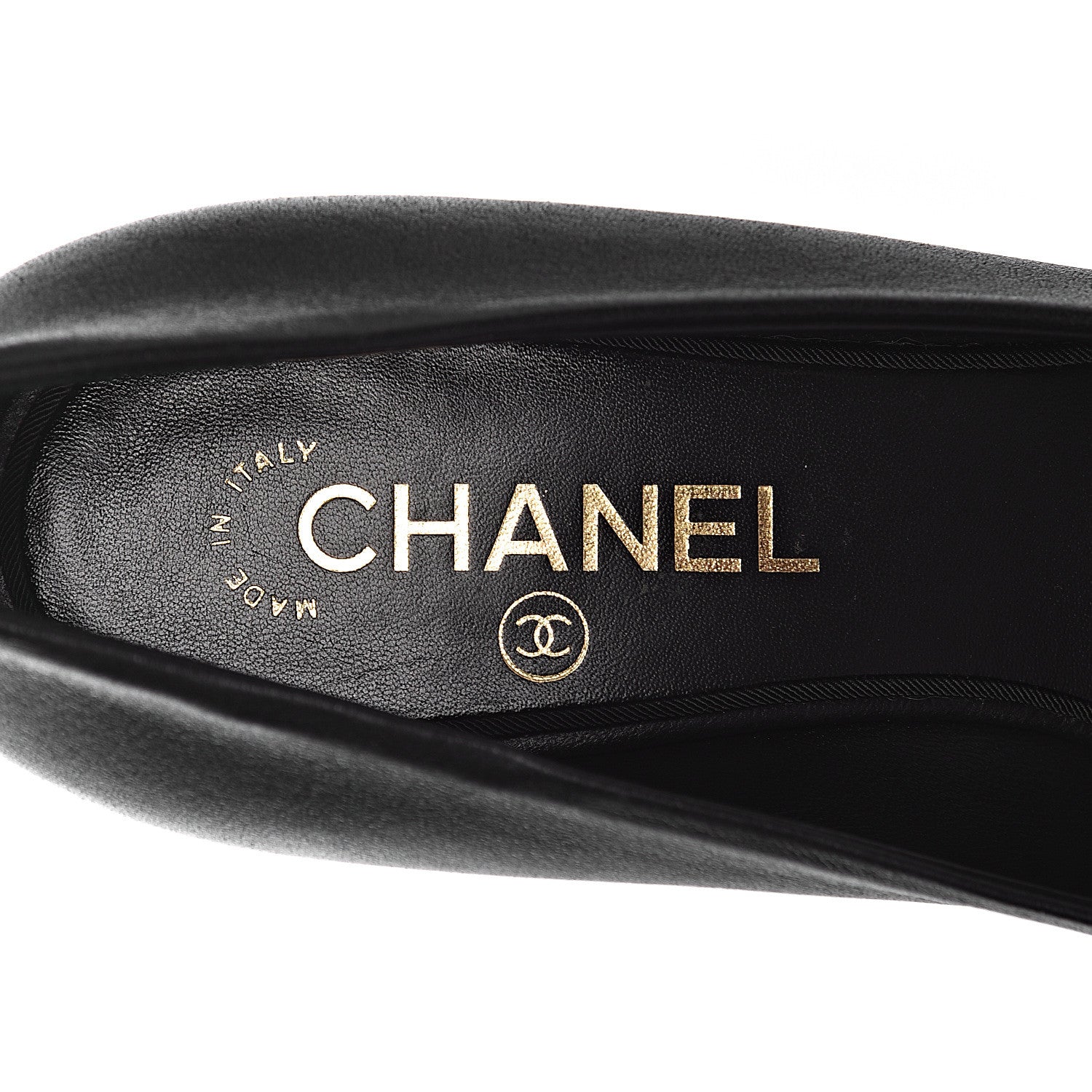 Chanel Lambskin Grosgrain Cap Toe CC Pumps 39 Black 6 of 9