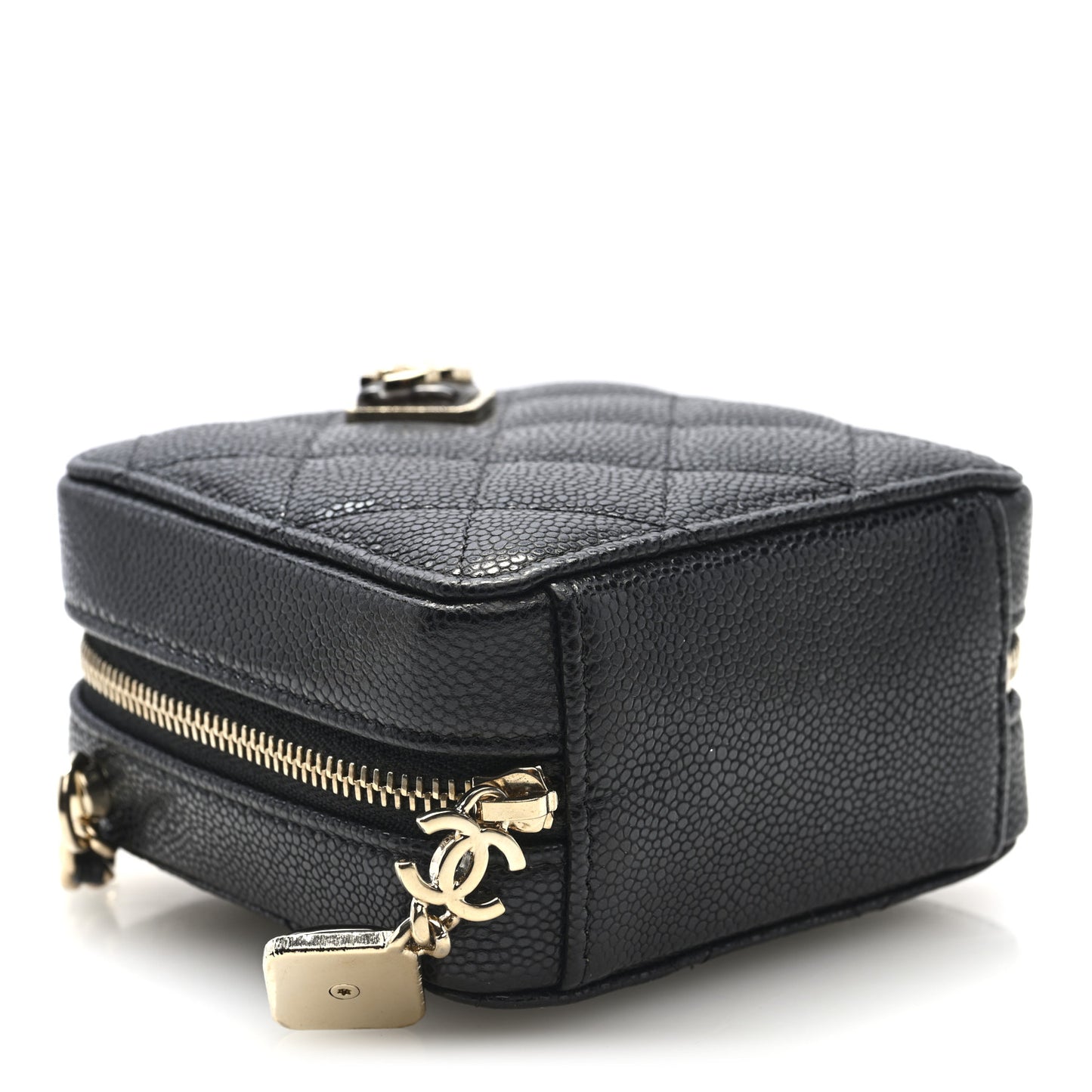 Caviar Quilted Clutch With Chain Black