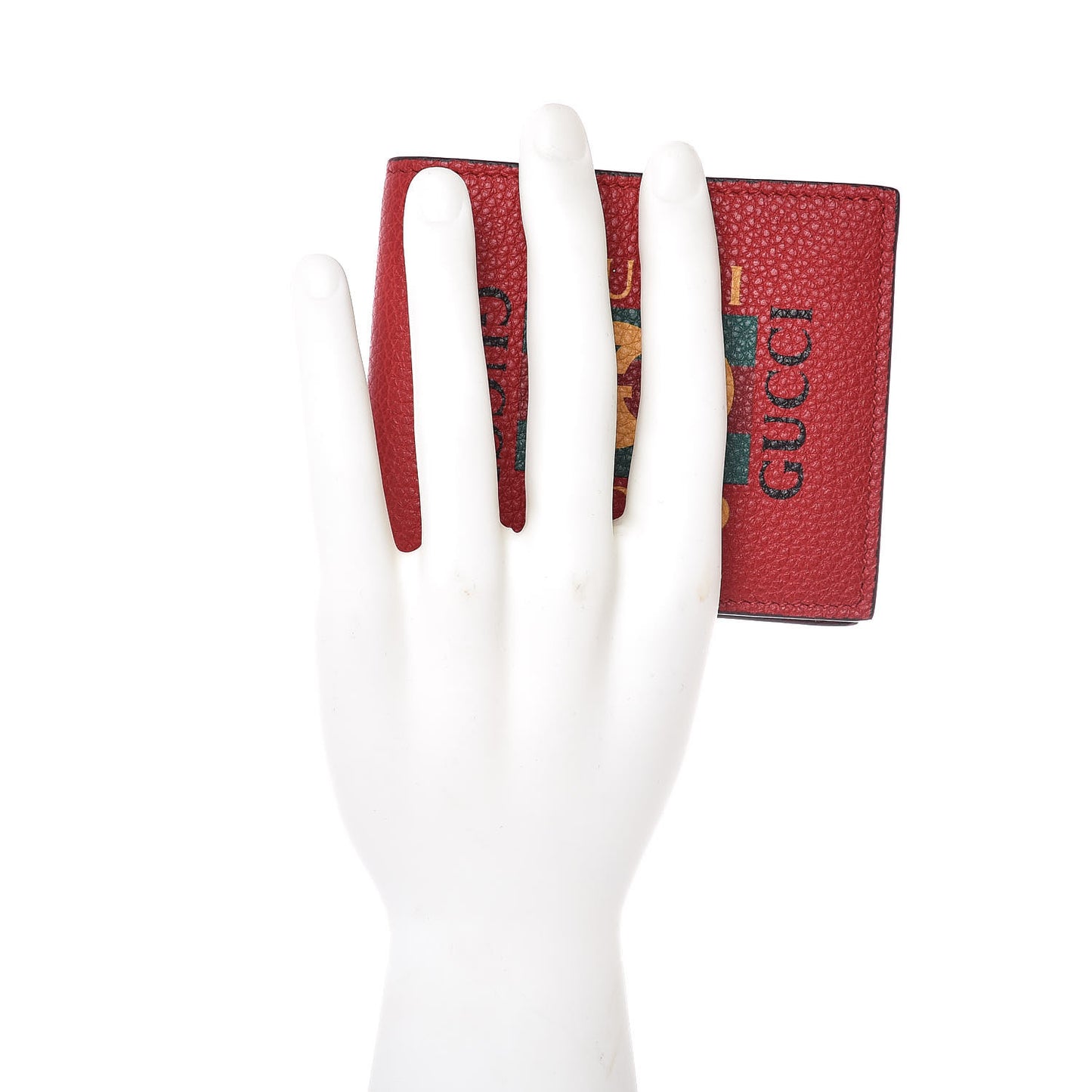 Calfskin Logo Bi-Fold Wallet Red