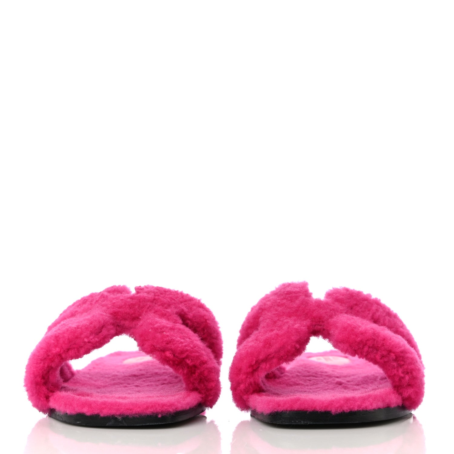 Hermes Woolskin Oran Sandals 37 Rose Fuchsia 3 of 16