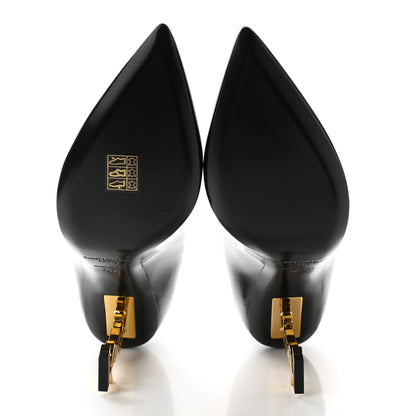 Saint Laurent Patent Calfskin Opyum 85 Pumps 39.5 Black Gold 5 of 8