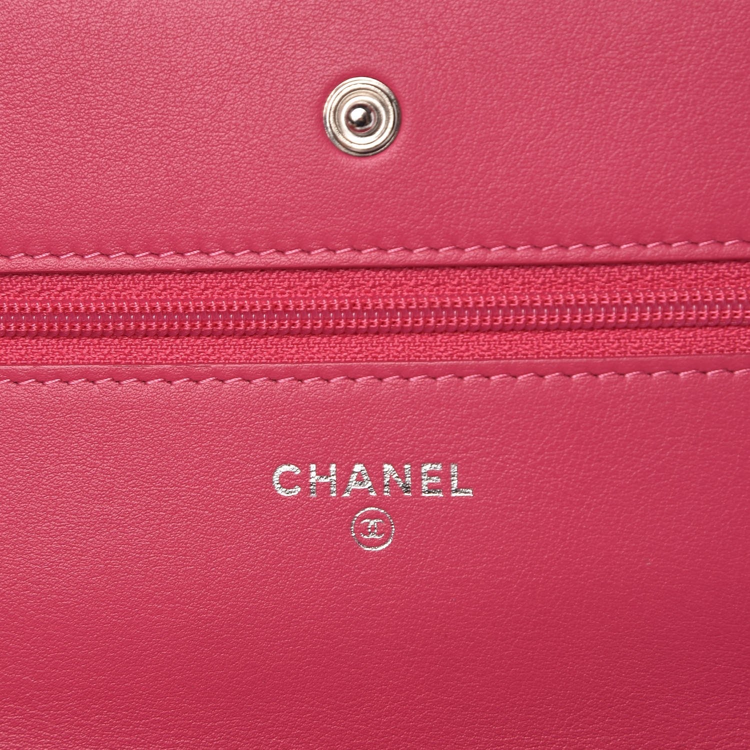 Chanel Patent Quilted Wallet On Chain WOC Fuchsia 6 of 9