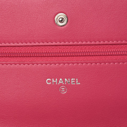 Chanel Patent Quilted Wallet On Chain WOC Fuchsia 6 of 9