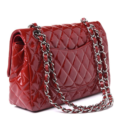 Chanel Patent Calfskin Quilted Medium Double Flap Dark Red 3 of 13