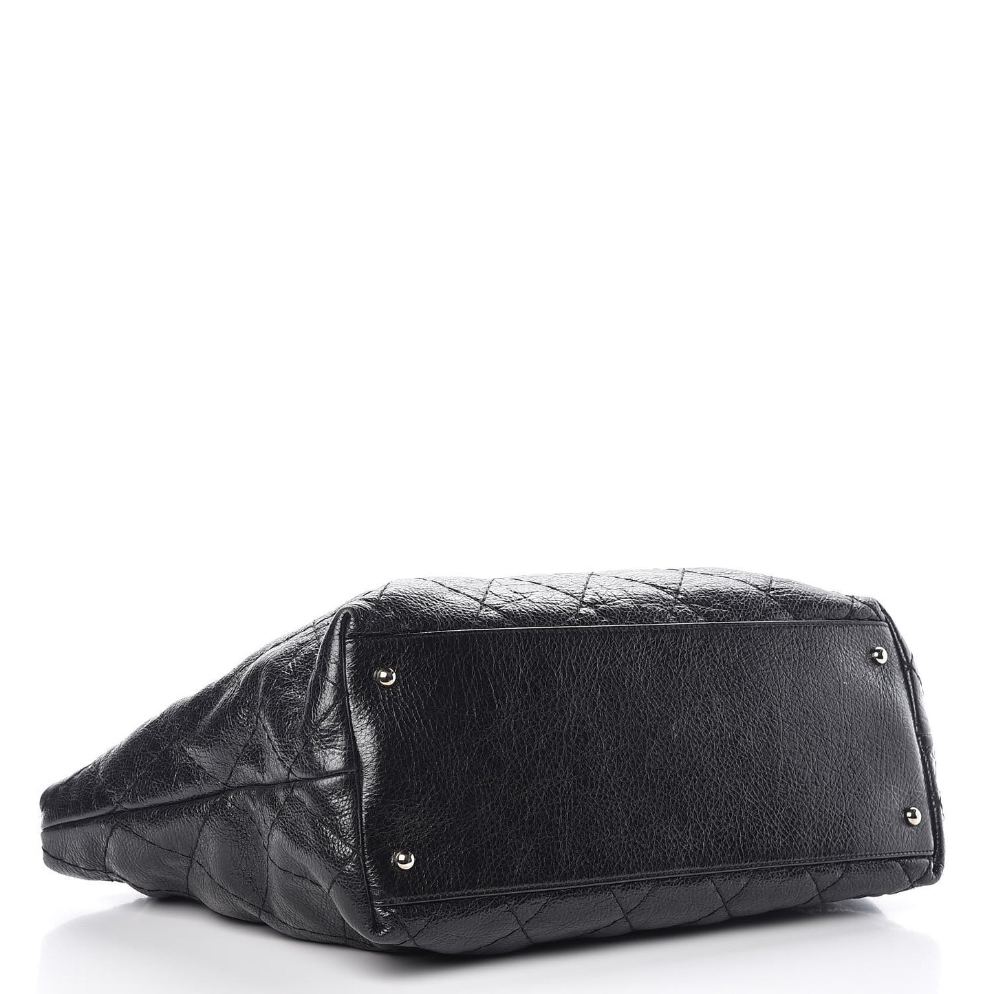 Glazed Calfskin Large On The Road Tote Black