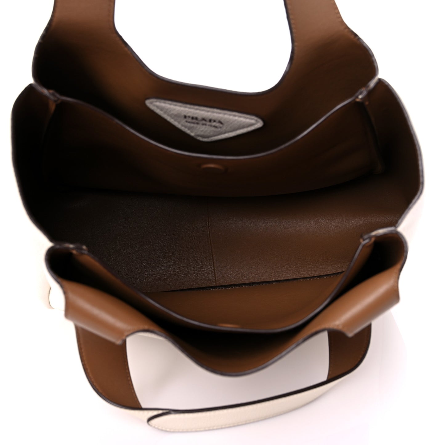 Vitello Daino Dynamique Tote White Caramel