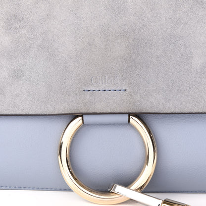 Chloe Suede Calfskin Small Faye Shoulder Bag Washed Blue 9 of 9