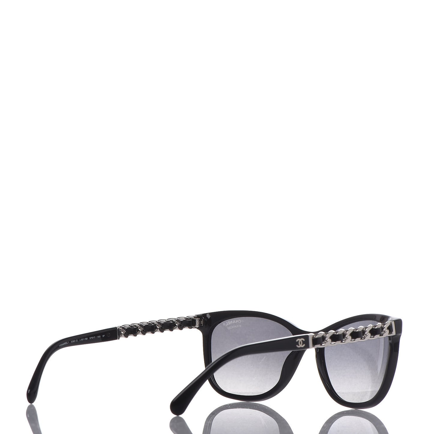 Cat Eye Chain Polarized Sunglasses 5260-Q Black