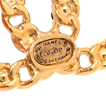 Chanel CC Stud Earrings Gold Black 4 of 4
