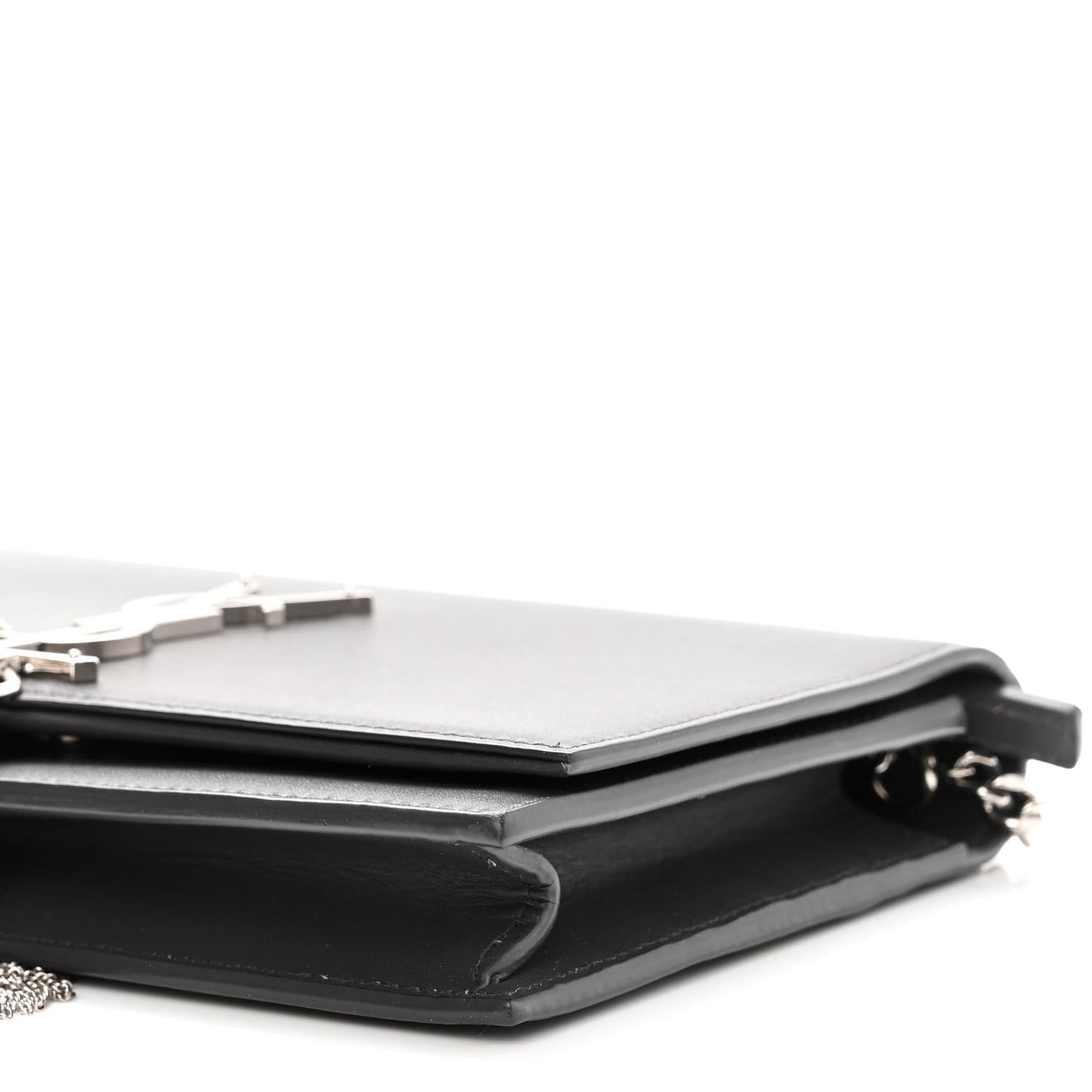 Smooth Calfskin Classic Monogram Kate Tassel Chain Wallet Asphalt