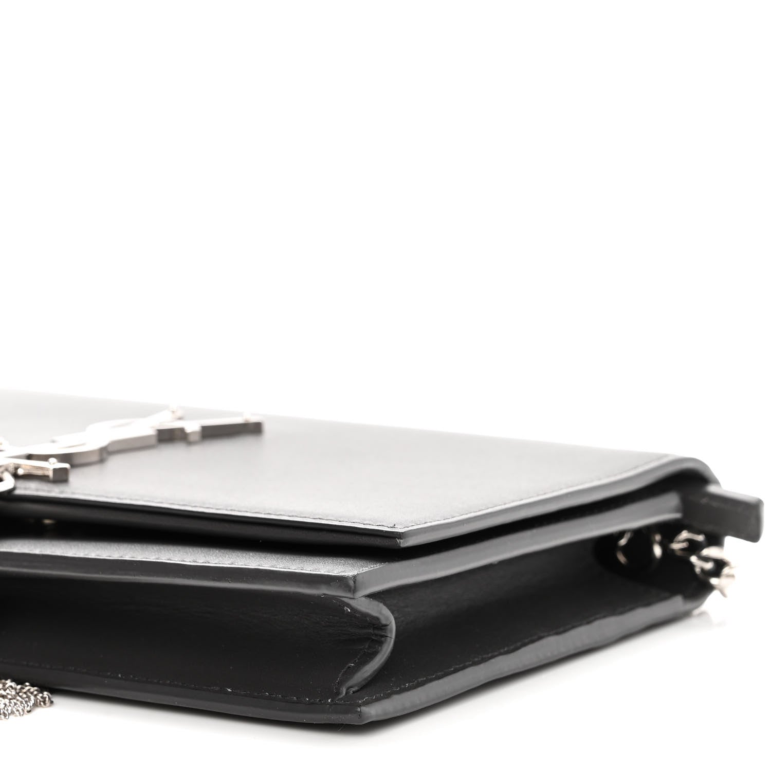 Saint Laurent Smooth Calfskin Classic Monogram Kate Tassel Chain Wallet Asphalt 9 of 9