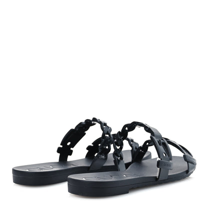 Gucci Rubber Womens Slide Sandals 36 Black 5 of 10
