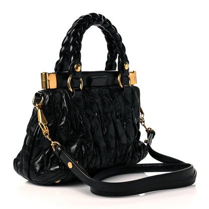 Miu Miu Nappa Matelasse Lux Top Handle Satchel Black 3 of 10
