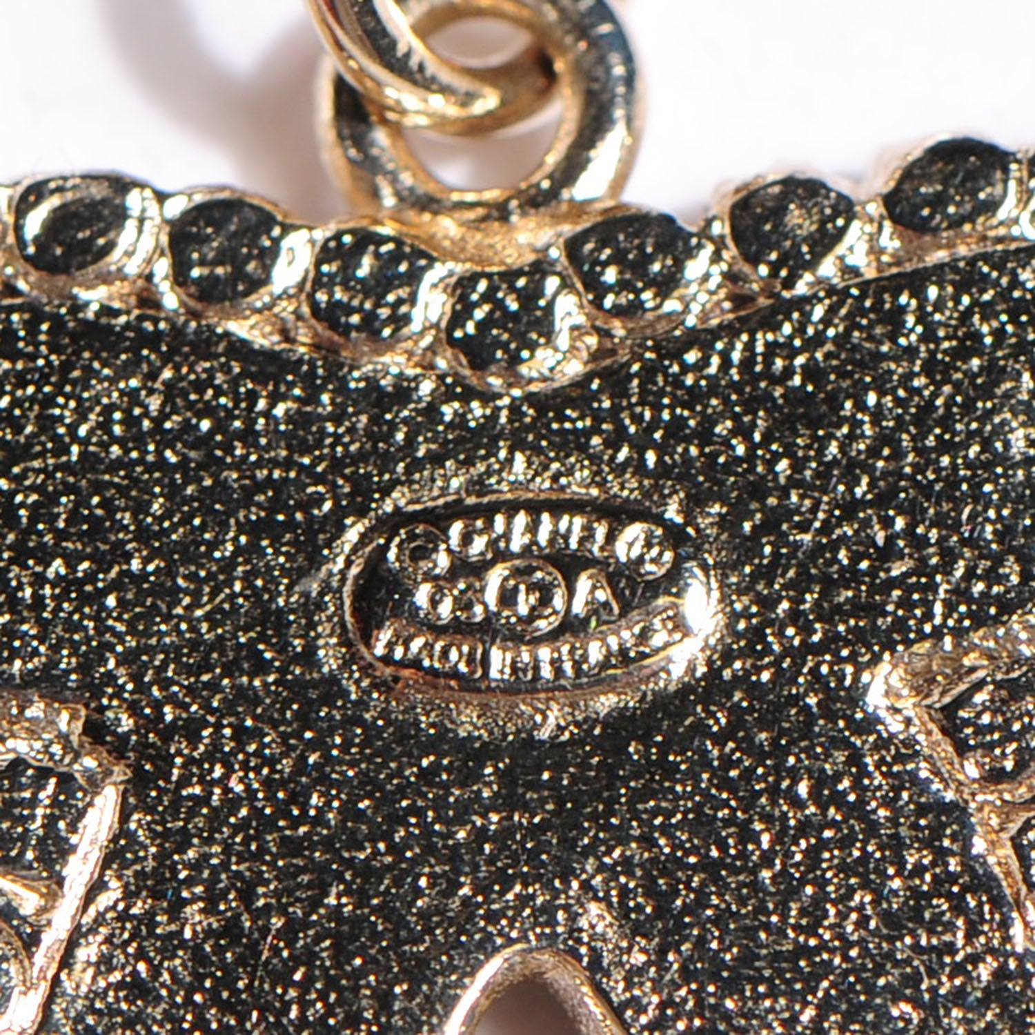 Chanel Crystal Enamel Striped Large CC Necklace Gold Black 4 of 4