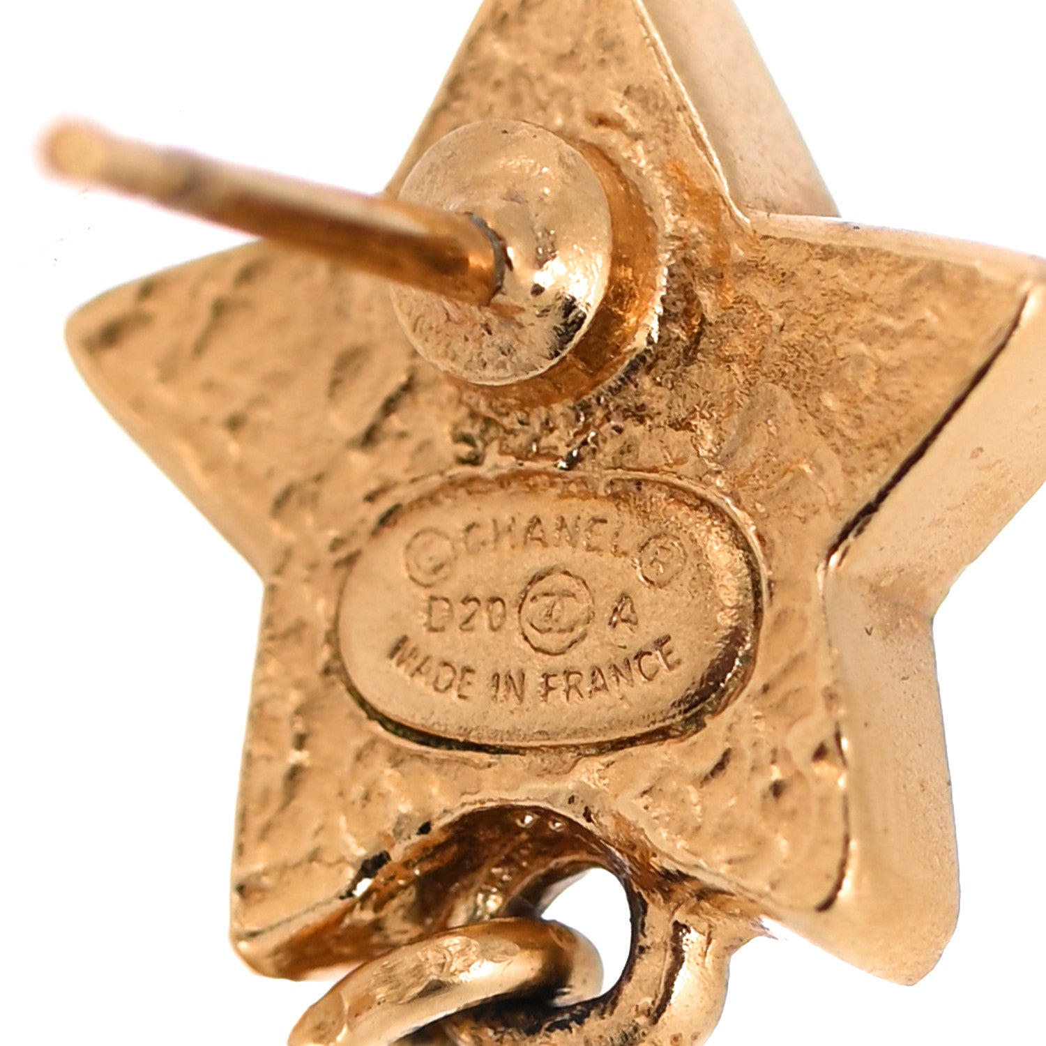 Chanel Crystal Pearl CC Star Drop Earrings Gold 4 of 4