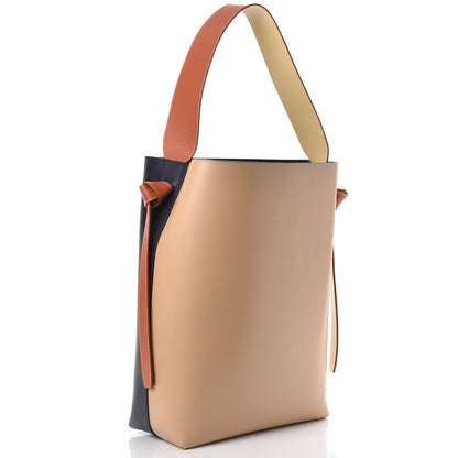 Celine Shiny Smooth Calfskin Small Twisted Cabas Navy Beige 4 of 11