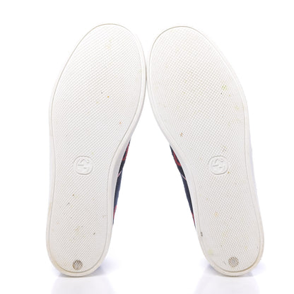 Gucci Terry Cloth Miro Soft Calfskin GG Monogram Mens Dublin Slip On Sneakers 12 Blue Red Hibiscus Red 5 of 12