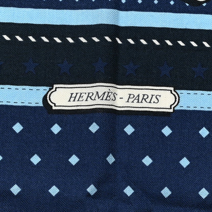 Hermes Silk Harnais De Cour Bandana Shawl 140 Marine Bleu Ciel 2 of 7