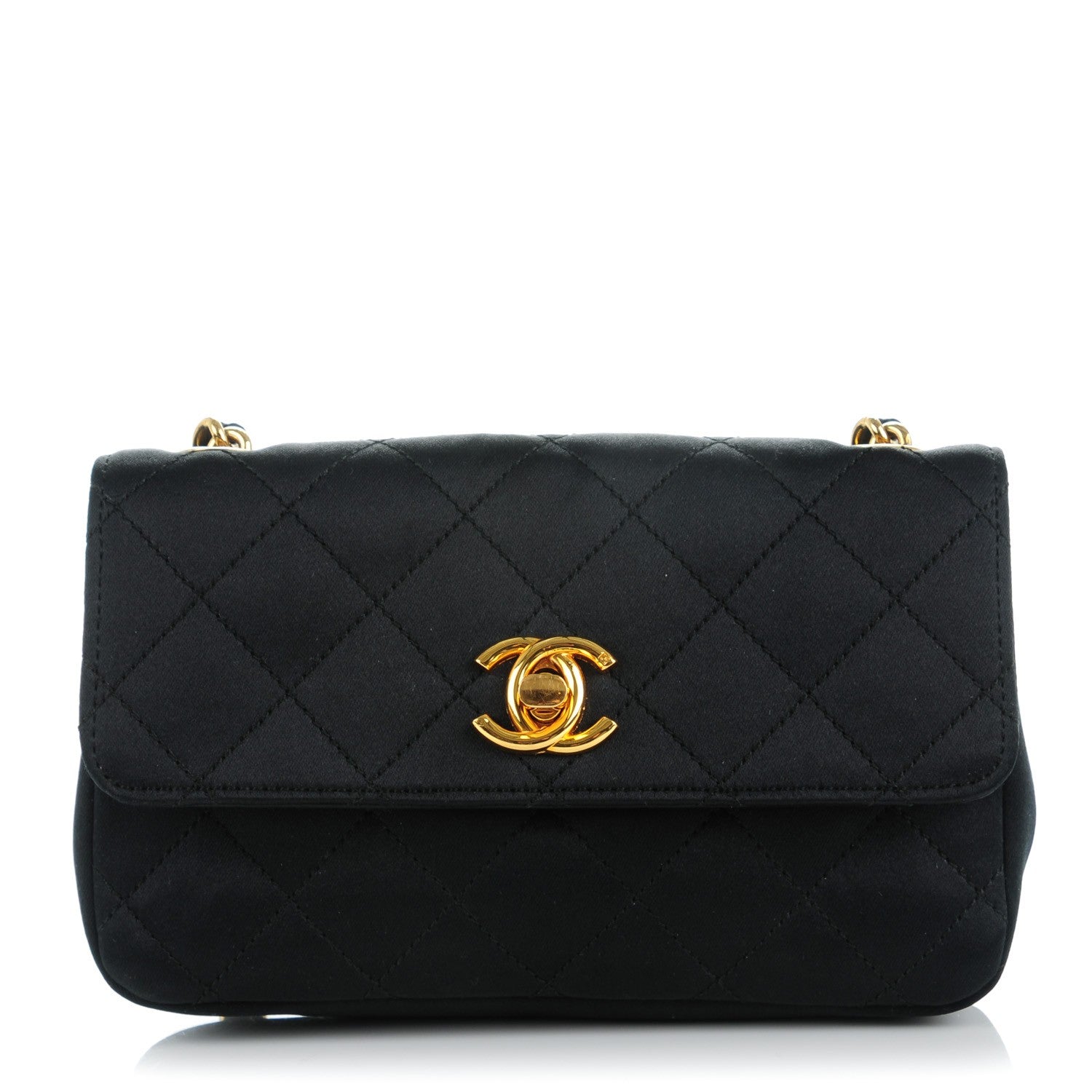 Chanel Satin Quilted Micro Mini Flap Black 1 of 8