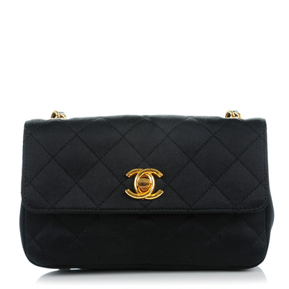 Chanel Satin Quilted Micro Mini Flap Black 1 of 8