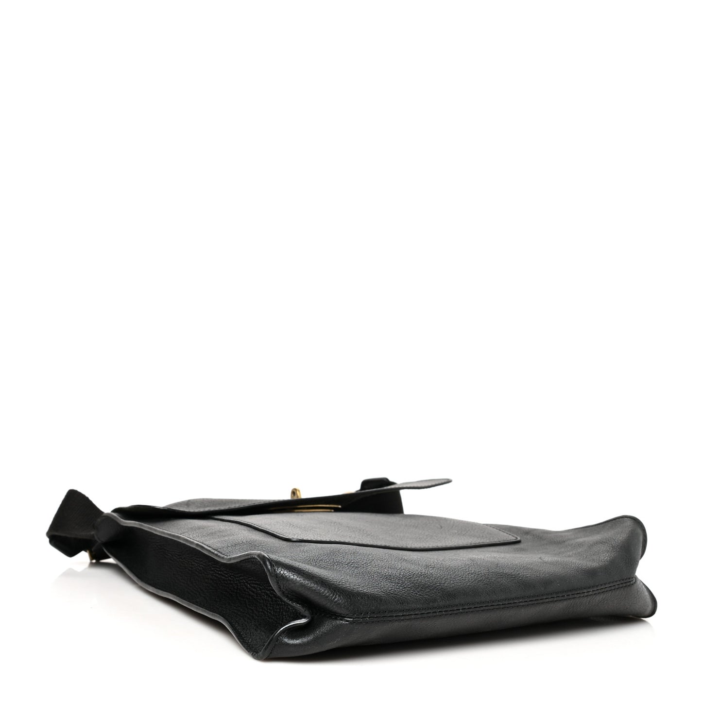 Natural Grain Calfskin Antony Messenger Crossbody Black
