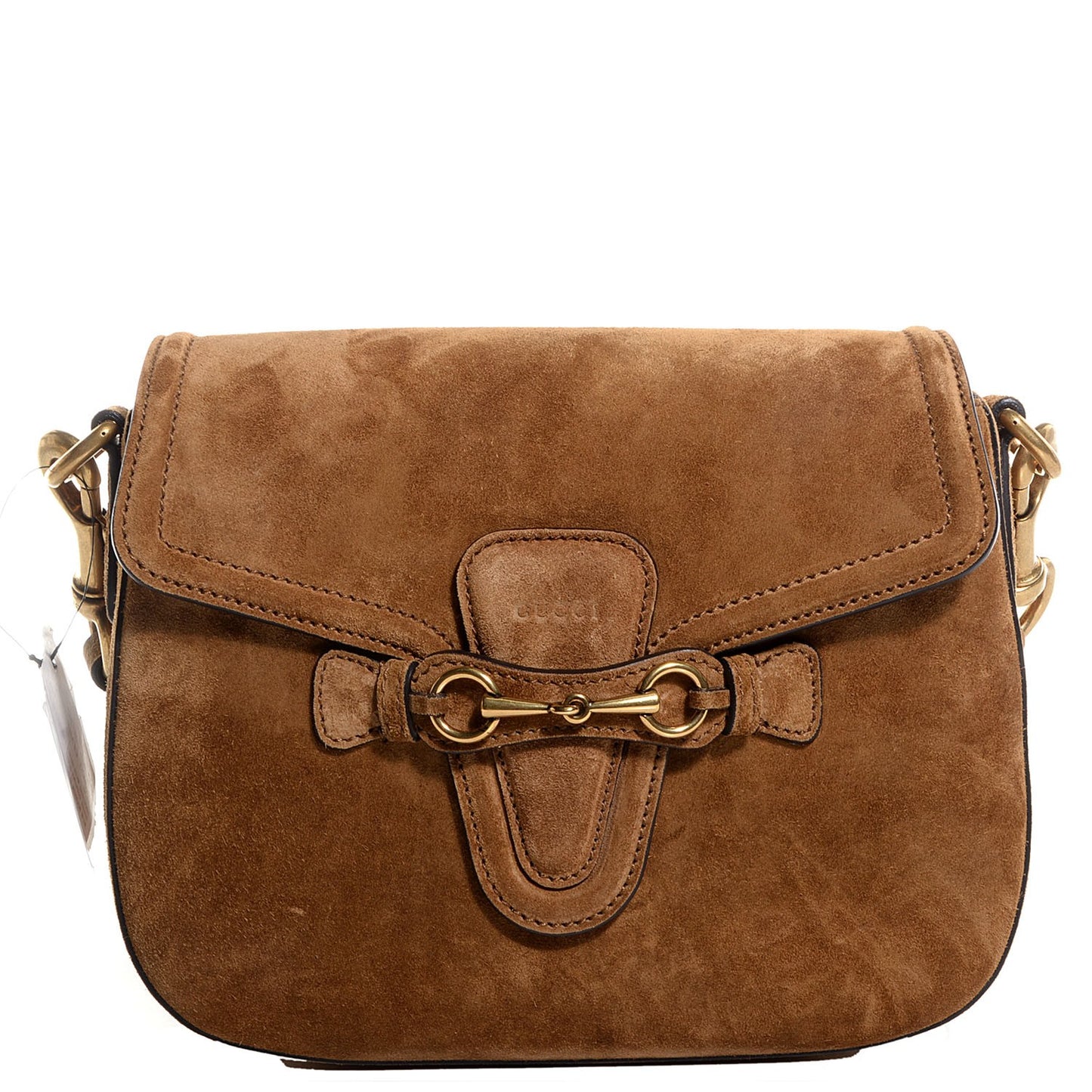 Suede Medium Lady Web Shoulder Bag New Marron
