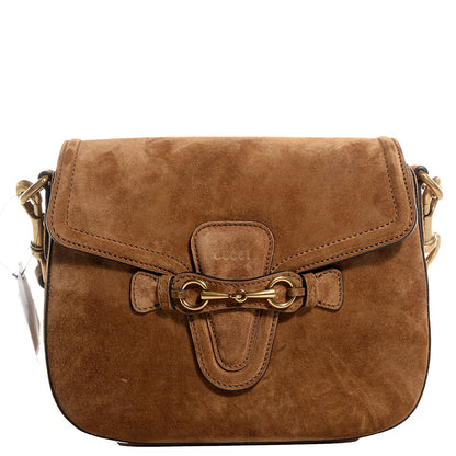Gucci Suede Medium Lady Web Shoulder Bag New Marron 1 of 8
