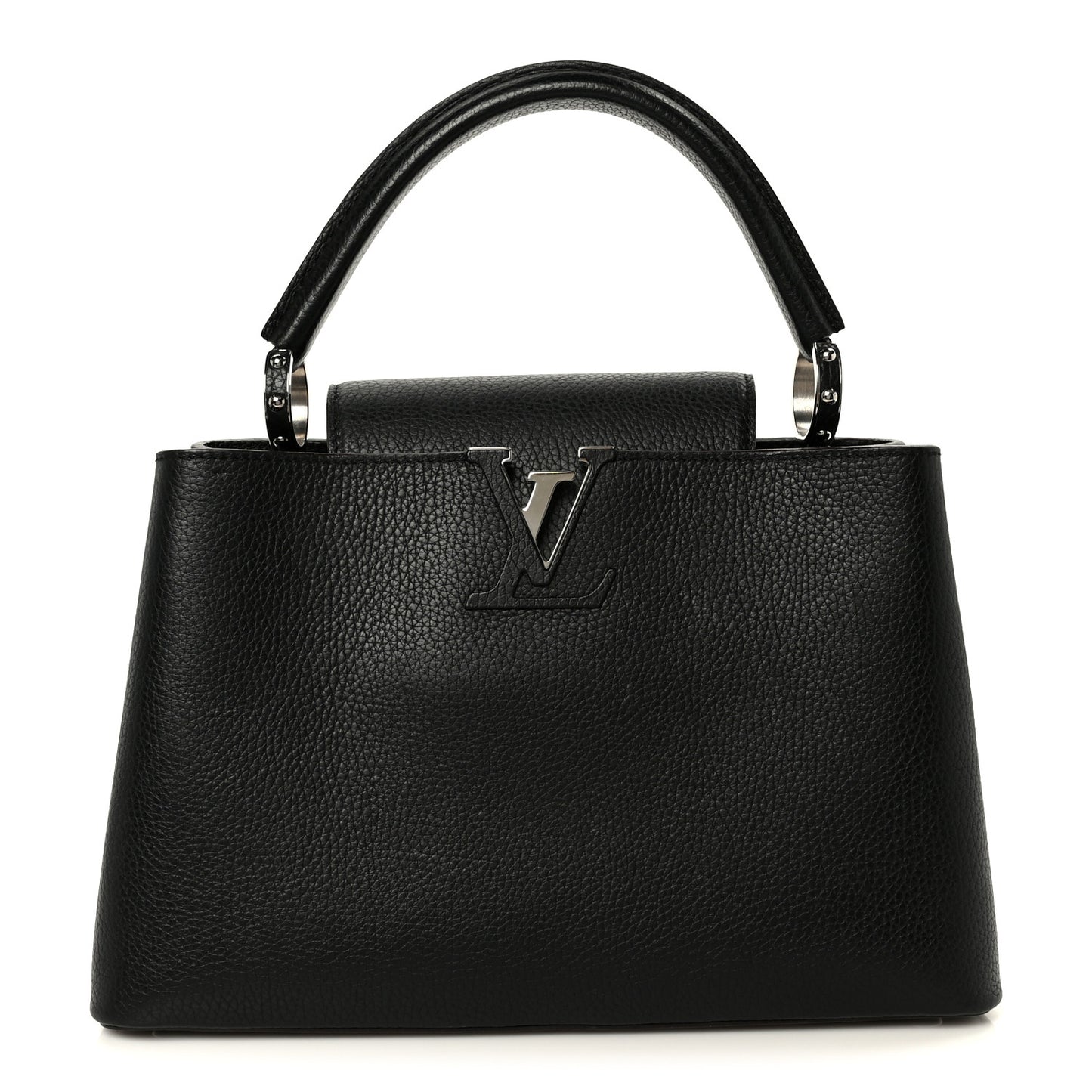 Taurillon Capucines MM Black Fuchsia