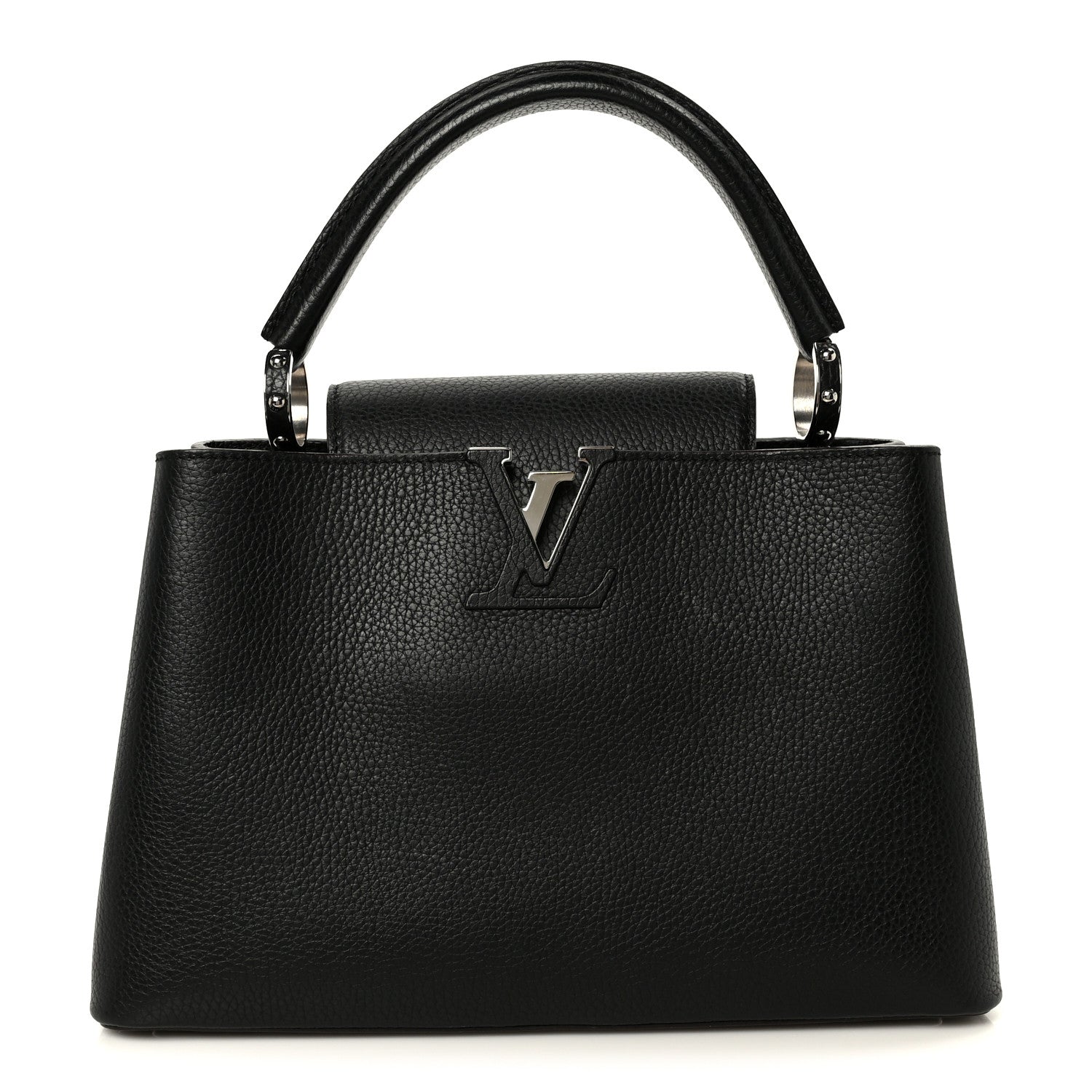 Louis Vuitton Taurillon Capucines MM Black Fuchsia 1 of 9