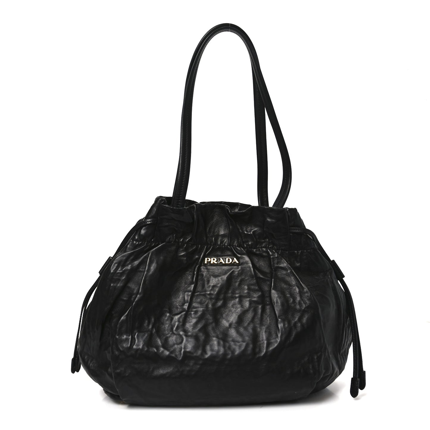 Nappa Antique Drawstring Tote Black
