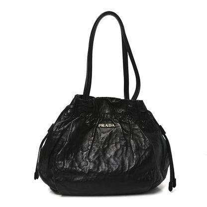 Prada Nappa Antique Drawstring Tote Black 1 of 9