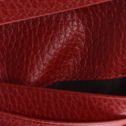 Gucci Pebbled Calfskin GG Marmont Card Case Hibiscus Red 7 of 8