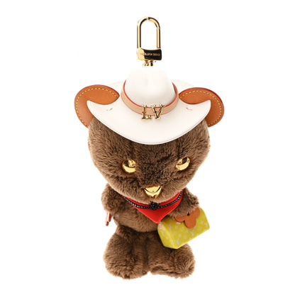 Louis Vuitton Faux Fur LV Louis Bear Western Bag Charm Key Holder Red 1 of 4