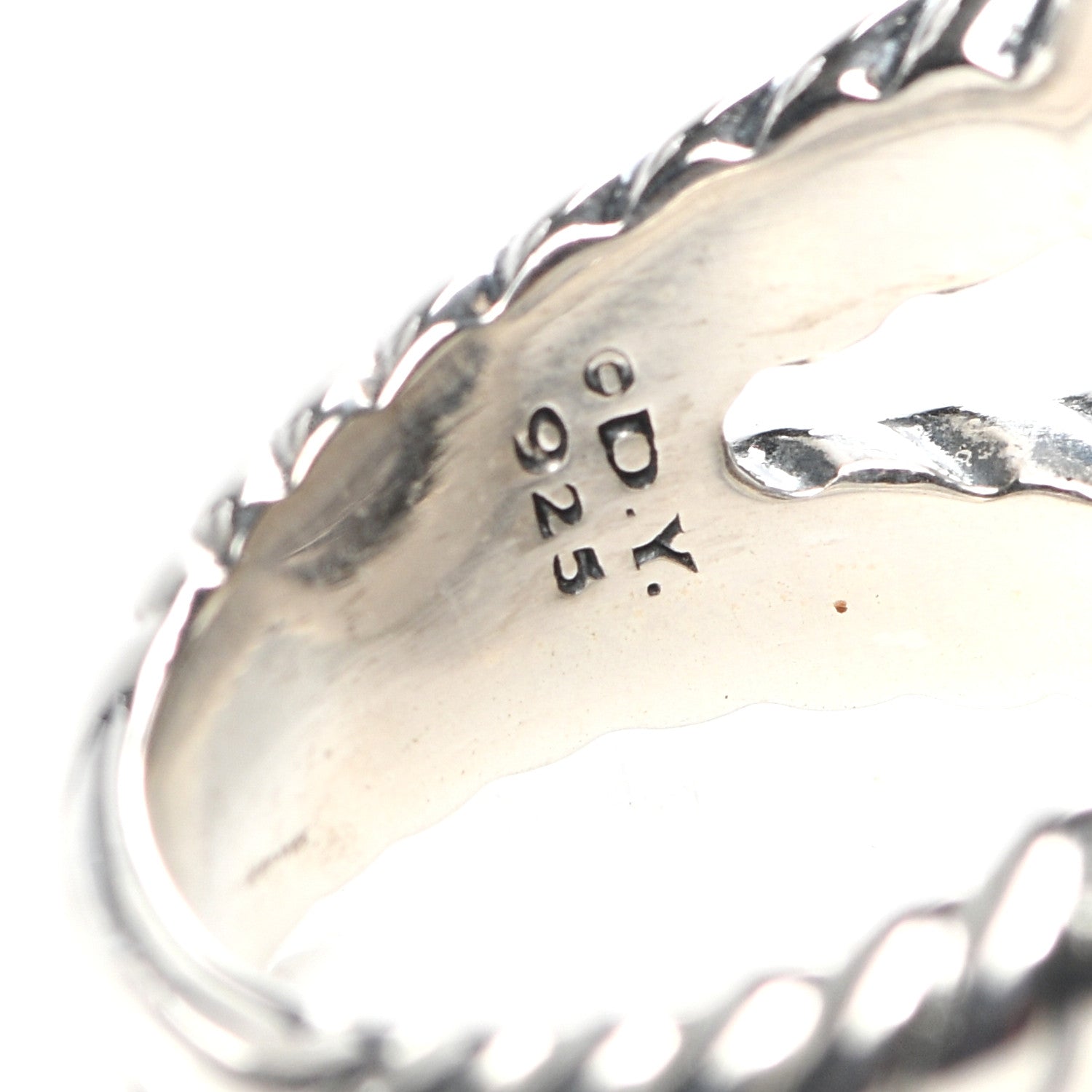 David Yurman Sterling Silver White Agate 14mm Albion Ring 58 8.5 6 of 6