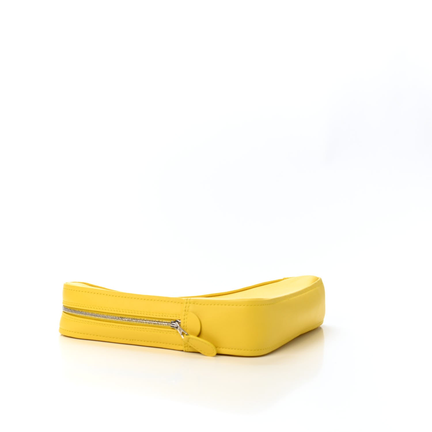 Balenciaga Shiny Day Calfskin Logo M Triangle Pouch Jaune Black 3 of 4