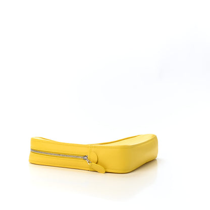 Balenciaga Shiny Day Calfskin Logo M Triangle Pouch Jaune Black 3 of 4