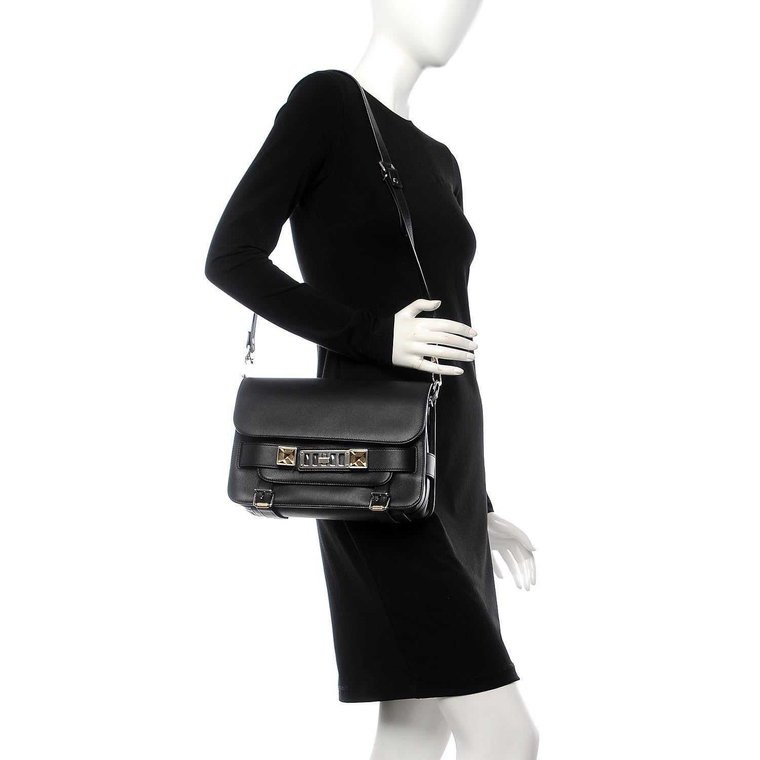 Proenza Schouler Smooth Calfskin PS11 Classic Shoulder Bag Black 2 of 12