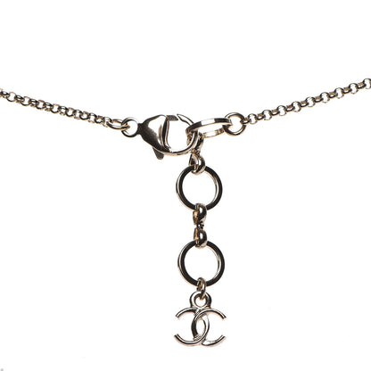 Chanel Resin Strass Perfume Bottle CC Necklace Black Gold 4 of 7